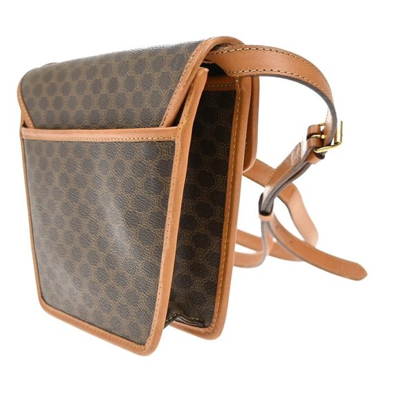 CELINE Logo Macadam Pattern Shoulder Bag PVC Leather Brown GHW Italy 36YH758 - Picture 4 of 16
